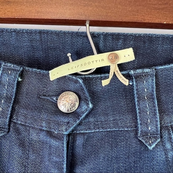 Anthropologie Leifsdottir Dark Denim Cropped Lace Up Jodhpur Riding Jeans 26 - Picture 10 of 12